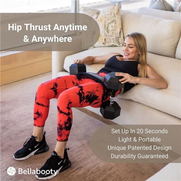 Exercise Hip Thrust Belt with Dumbbellsor Plates, Slip-Resistant - Picture 3 of 6